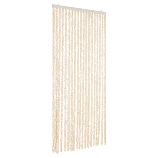 vidaXL Zasłona przeciwsłoneczna szenilowa beżowo-biała 56x200 cm - Zasłony - miniaturka - grafika 1