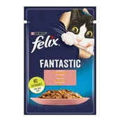 Mokra karma dla kotów - Purina Felix Fantastic Fantastic Łosoś w galaretce saszetka 85g - miniaturka - grafika 1