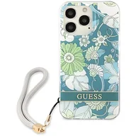 Etui i futerały do telefonów - Etui Guess do iPhone 13 Pro / 13 6,1" zielony/green hardcase Flower Strap - miniaturka - grafika 1