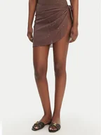 Spódnice - Guess Spódnica mini E6GZ15 WO080 Brązowy Regular Fit - miniaturka - grafika 1