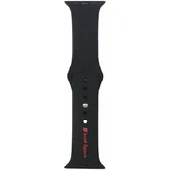 Akcesoria do smartwatchy - Pasek AUDI Sport Red Logo Silicone Watch Strap do Apple Watch 4/5/6/7/8/9/SE/SE 2/SE 2022 (40/41/42 mm) Czarny - miniaturka - grafika 1