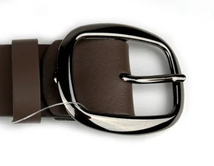 Pasek Damski Skórzany Gładki COMPLEX (PL) 40 mm CIEMNY BEŻOWY Szeroki - Paski - miniaturka - grafika 2