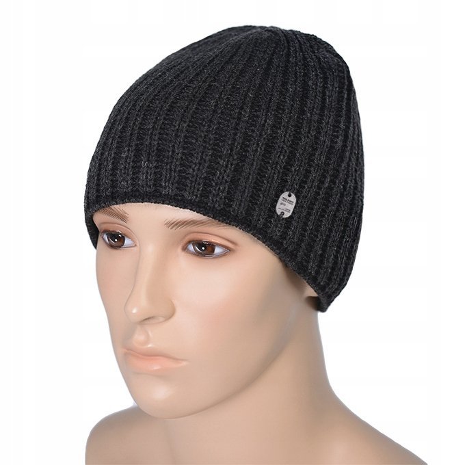 CZAPKA Męska Zimowa Jesienna GRAFITOWA Produkt Polski Pako Jeans