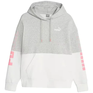 Bluza damska Puma Power Colorblock Hoodie FL szaro-biała 676023 04-S - Bluzy damskie - miniaturka - grafika 1