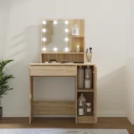 Toaletki - Toaletka z oświetleniem LED, dąb sonoma, 86,5x35x136 cm - miniaturka - grafika 1
