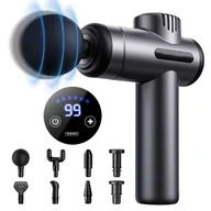Masażery - Bizcasa Pistolet Do Masażu Mięśni 99 Prędkości 8 Główki Lcd Usb C - miniaturka - grafika 1