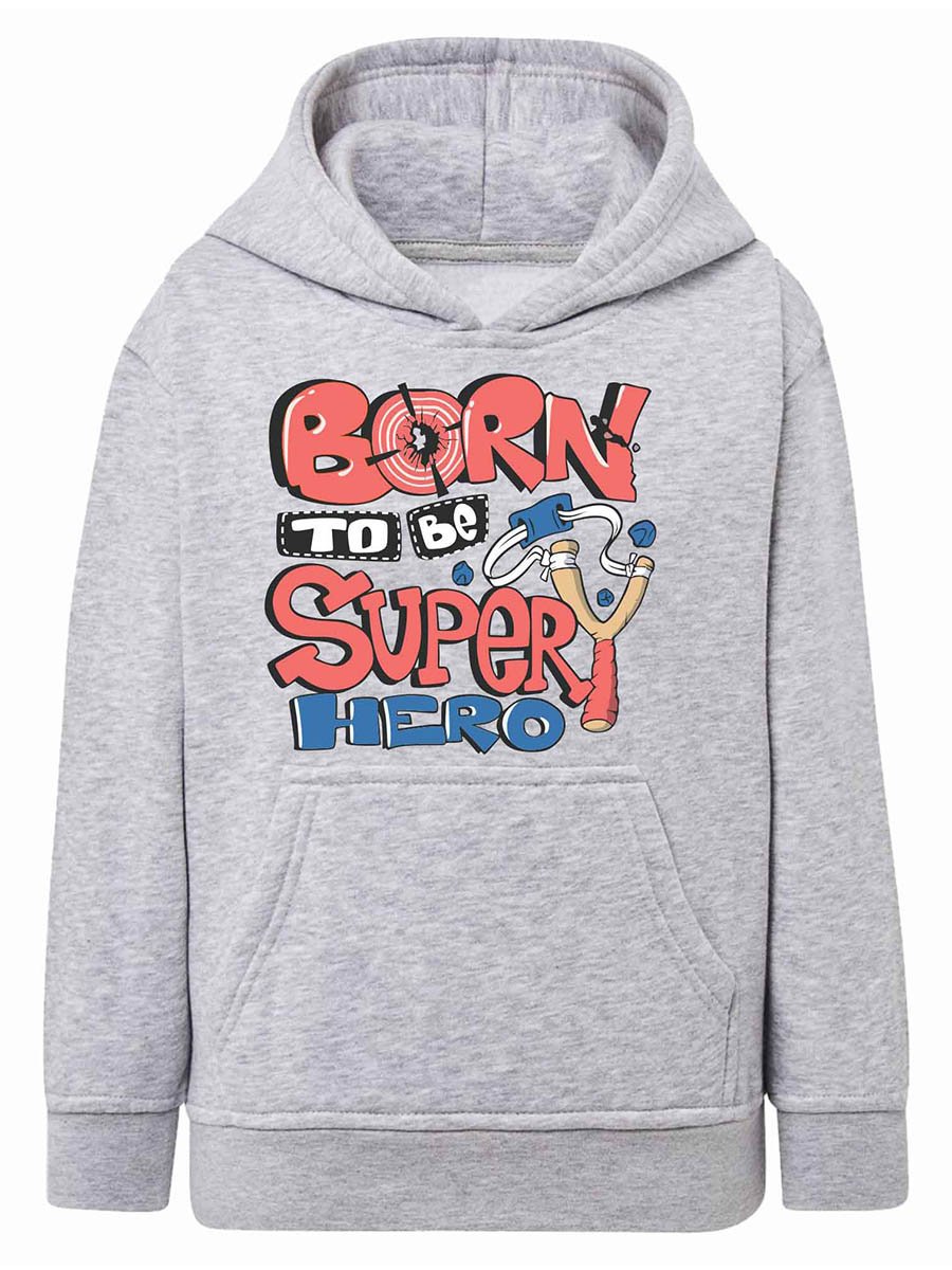 Chłopięca bluza z kapturem Born to be superhero szara Tup Tup r.110/116