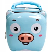 Skarbonki - Metalowa skarbonka świnka puszka na pieniądze zamykana na kłódkę kluczyk - miniaturka - grafika 1