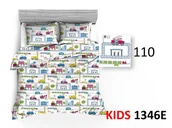 Pościel dla dzieci - Poszewka bawełniana 40x40 transport pociąg straż pożarna koparka taxi obustronna - miniaturka - grafika 1