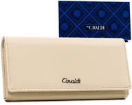 Portfele - Klasyczny Beżowy Portfel Damski Ze Skóry Ekologicznej - Cavaldi - miniaturka - grafika 1