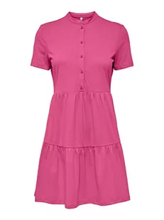 ONLY ONLMAY S/S Placket Dress Box JRS sukienka, Shocking Pink, S, Shocking Pink, S - Sukienki - miniaturka - grafika 1