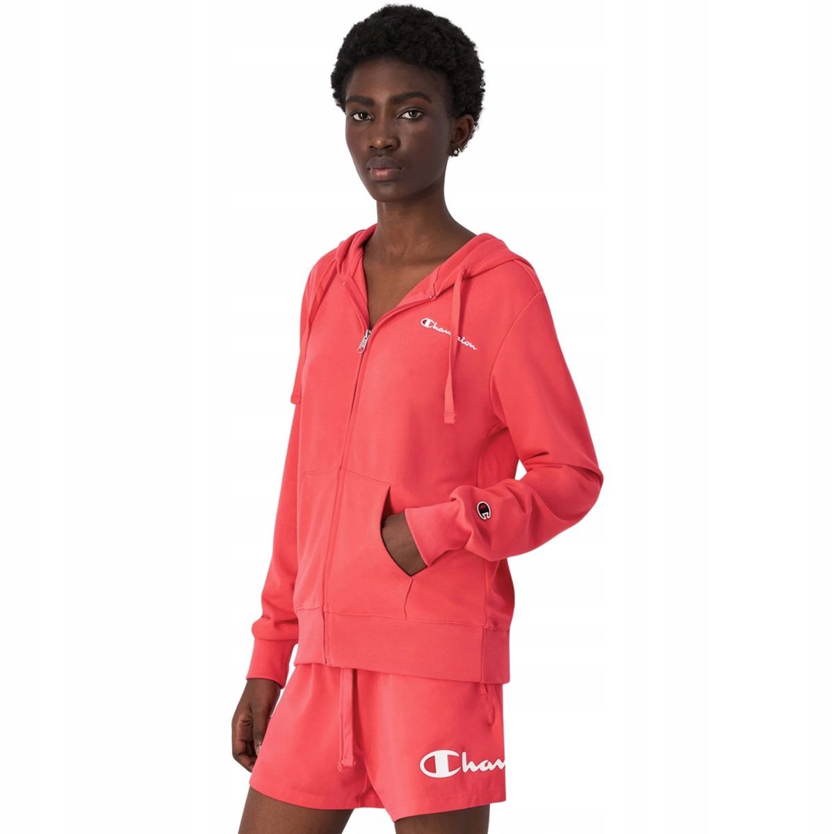 Bluza damska Champion Full Zip Hoodie Sweatshirt różowa 118099 PS203 M