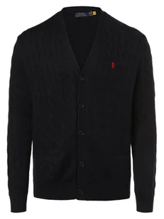 Polo Ralph Lauren Męski kardigan Mężczyźni Bawełna niebieski jednolity, XXL - Swetry męskie - miniaturka - grafika 1