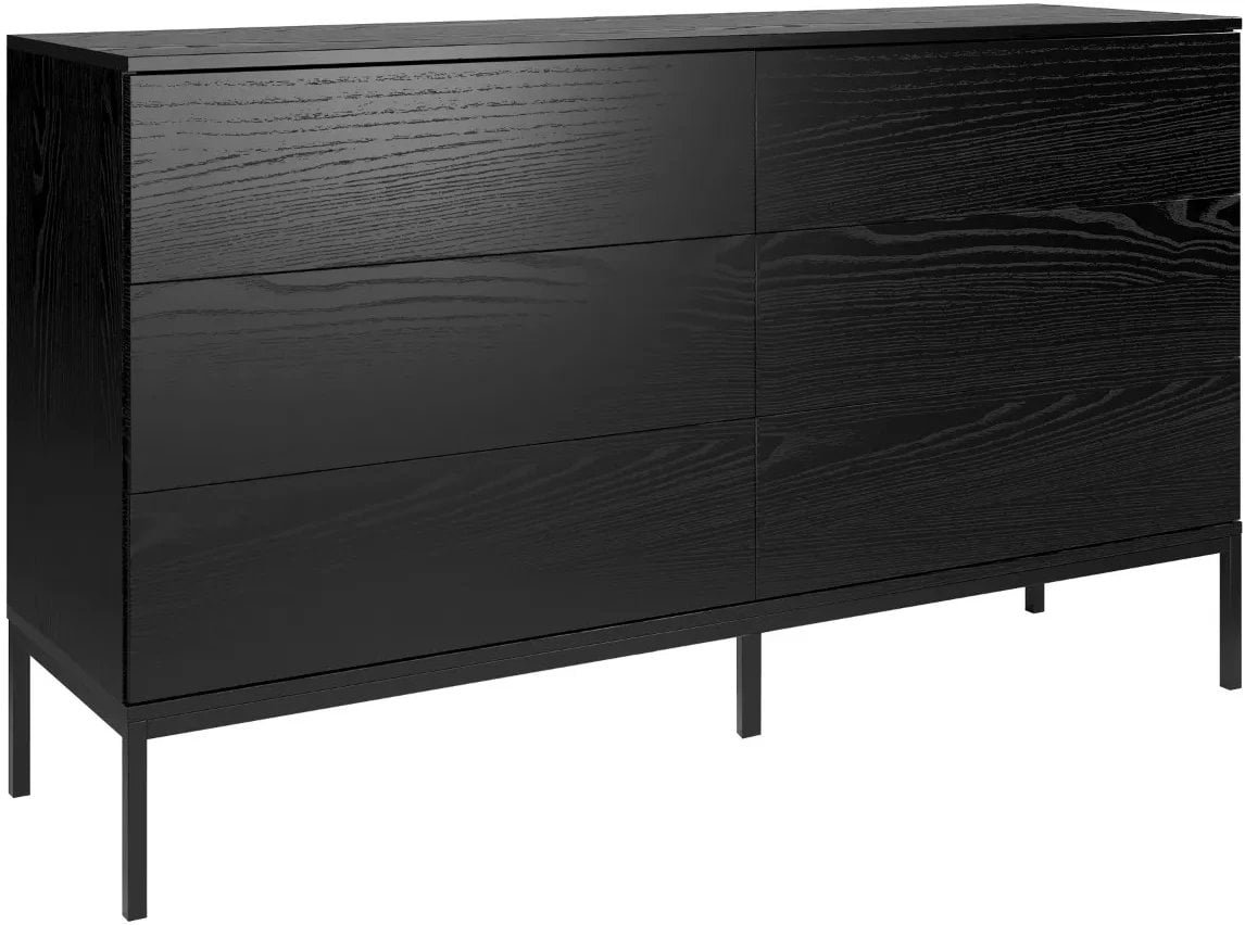 Komoda KRON 6S 150cm czarny dąb MELIMEBLE