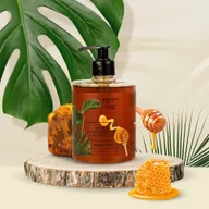 Mydła - Over Cosmetics, Miód Bursztyn Propolis Mydło w płynie, 500ml - miniaturka - grafika 1