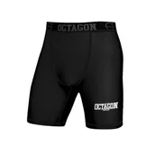 Spodnie sportowe męskie - Octagon Spodenki Kompresyjne Vale Tudo Fight Wear black/white - miniaturka - grafika 1