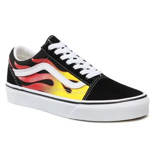 Vans Tenisówki Old Skool VN0A38G1PHN1 (Flame)Black/Black/Tr Wht - Trampki damskie - miniaturka - grafika 1