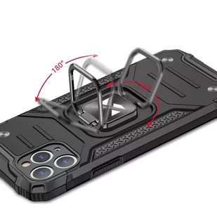 Wozinsky Ring Armor pancerne hybrydowe etui pokrowiec + magnetyczny uchwyt iPhone 11 Pro różowy - Etui i futerały do telefonów - miniaturka - grafika 4