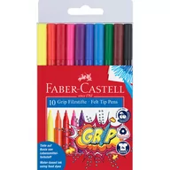 Flamastry - Faber-Castell Flamastry Grip 10 kolorów w etui 155310 FC - miniaturka - grafika 1