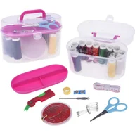 Obrusy i serwetki - ZESTAW DO SZYCIA krawiecki igły nici pojemnik 50el 126032 - miniaturka - grafika 1