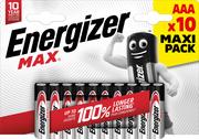 Baterie i akcesoria - Bateria MAX AAA LR03 /10 eco, blister=10szt; ENERGIZER - miniaturka - grafika 1