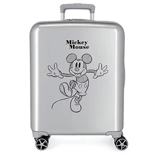 Disney 100 Mickey Joyful Happy Walizka kabinowa Szary 40x55x20 cms Twarde mocowanie ABS Wbudowany 38,4l 2 kg 4 koła Podwójne bagaż ręczny, Szary, Talla única, Walizka kabinowa - Walizki - miniaturka - grafika 1