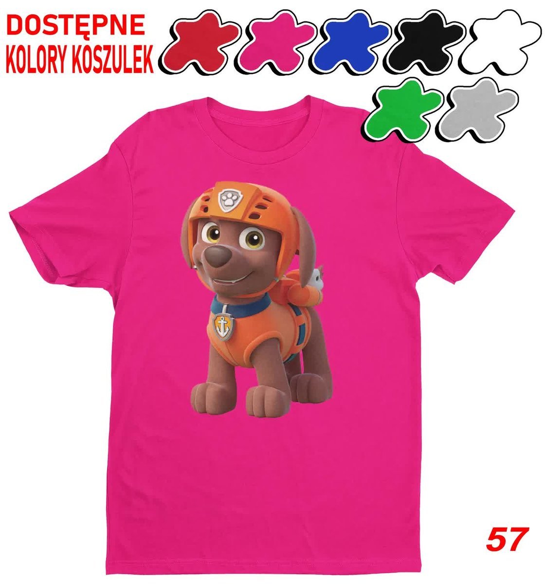 Dziecięca Koszulka Duży Wybór Psi Patrol Zuma Rubble Everest-L 146-152