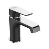 Baterie umywalkowe - Laveo Largo bateria umywalkowa stojąca z korkiem chrom/czarny BAH 722D produkcji BAH 722D - miniaturka - grafika 1