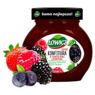 Konfitury, marmolady, powidła - Łowicz Konfitura extra z owocami leśnymi o obniżonej zawartości cukrów 240 g SPAR-5900397013148 - miniaturka - grafika 1