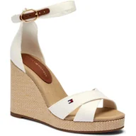 Sandały damskie - Tommy Hilfiger Koturny z dodatkiem skóry - miniaturka - grafika 1