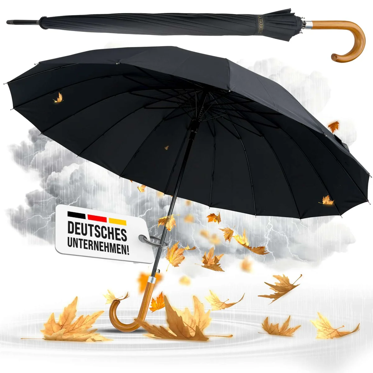 Parasol automatyczny XL wiatroodporny mocny duży 120cm elegancki dla 2 osób