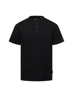 Koszulki męskie - Tom Tailor Denim Koszulka męska Mężczyźni Bawełna czarny jednolity, S - miniaturka - grafika 1