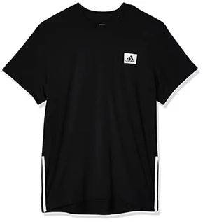 Koszulki męskie - Adidas Męski T-Shirt D2m Motion T-Shirt czarny czarny/biały XS GD5283 - grafika 1
