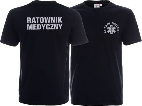 Promostars LPP - Koszulka ratownicza granatowa męska odblaskowa