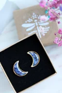 Kolczyki - Kolczyki z chabrem zaklętym w żywicy - miniaturka - grafika 1