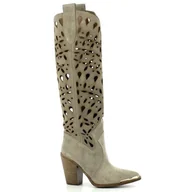 Kozaki damskie - Kozaki ażurowe na obcasie CARINII - Carinii - miniaturka - grafika 1