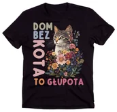 Koszulki i topy damskie - Fajna koszulka ''DOM BEZ KOTA TO GŁUPOTA'' - miniaturka - grafika 1