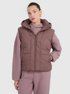 4F Bezrękawnik puchowy z wypełnieniem syntetycznym damski - brązowy S - Kurtki damskie 4F Bezrękawnik puchowy z wypełnieniem syntetycznym damski - brązowy S - Kurtki damskie - miniaturka - grafika 1