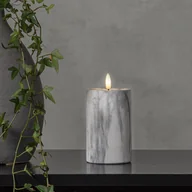 Świece - Świeca Led woskowa filarowa FLAMME MARBLE marmurowa 15cm - miniaturka - grafika 1