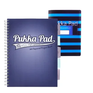 Zestaw kołozeszyt w kratkę A4 100k z przekładkami granatowy Pukka Pads + Zeszyt Flex Pad B5 niebieski - Zeszyty szkolne - miniaturka - grafika 1