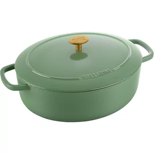 Ballarini, Garnek żeliwny owalny 4.5 l, Zielony - Garnki - miniaturka - grafika 1