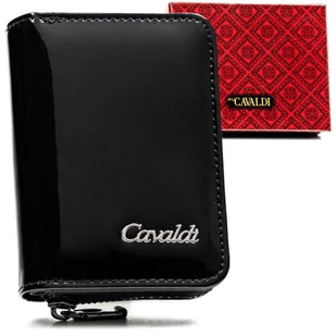 Mały portfel damski ze skóry ekologicznej ochrona RFID Cavaldi, czarny - Portfele - miniaturka - grafika 1