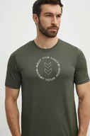 Koszulki męskie - Hummel t-shirt treningowy Boost kolor zielony z nadrukiem 223838 - miniaturka - grafika 1