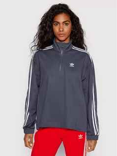 Bluzy damskie - Adidas Bluza adicolor Classics HC4548 Granatowy Relaxed Fit - grafika 1