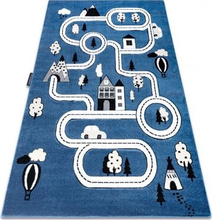 Dywany Łuszczów Dywan PETIT TOWN MIASTO ULICE niebieski, 200x290 cm