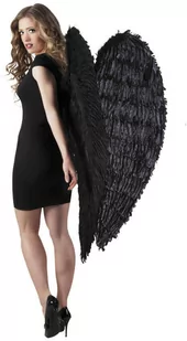 Duże skrzydła anioła czarne - 120 x 120 cm - 1 szt. - Dodatki do strojów karnawałowych - miniaturka - grafika 1