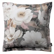 Poszewki na poduszki - Dekoria Poszewka Mona na poduszkę kremowe i różowe kwiaty na szarym tle 45 × 45 cm Gardenia 131-142-13 - miniaturka - grafika 1