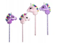 Zabawki interaktywne dla dzieci - KOŃ NA KIJU ZABAWKA GŁOWA KONIA HOBBY HORSE DŹWIĘK FIOLET -RÓŻ - miniaturka - grafika 1