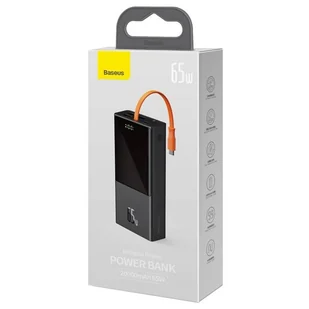 Powerbank Baseus Elf 20000mAh, PD, 2xUSB, USB-C + kabel USB-C 65W (czarny) - Powerbanki - miniaturka - grafika 6