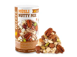 Musli Orzechozjadaczom – 5 Rodzajów Orzechów Chrupiąca Mieszanka 600g - Zdrowa żywność - miniaturka - grafika 1